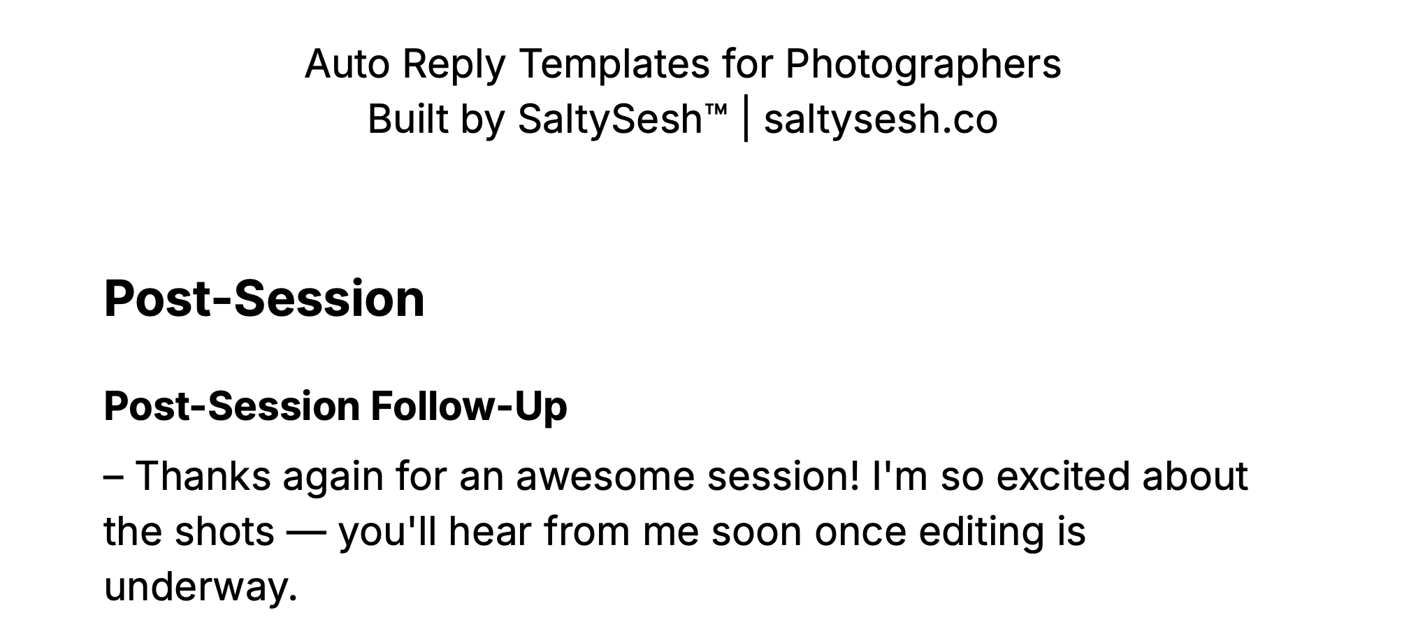 Auto Reply Templates