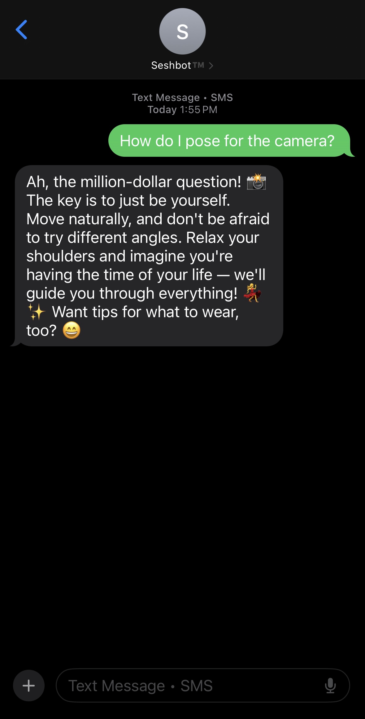 Prep message example